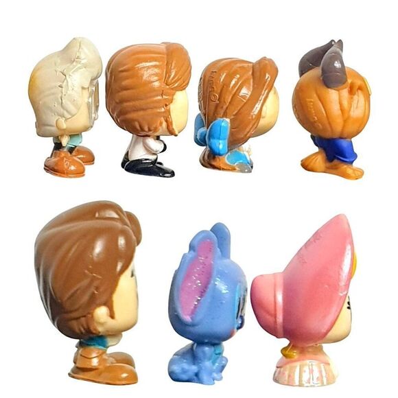 Disney Doorables Mini Figures Set Of 7 Belle Beast Stitch Bo Peep Hans Flynn + - Picture 3 of 7